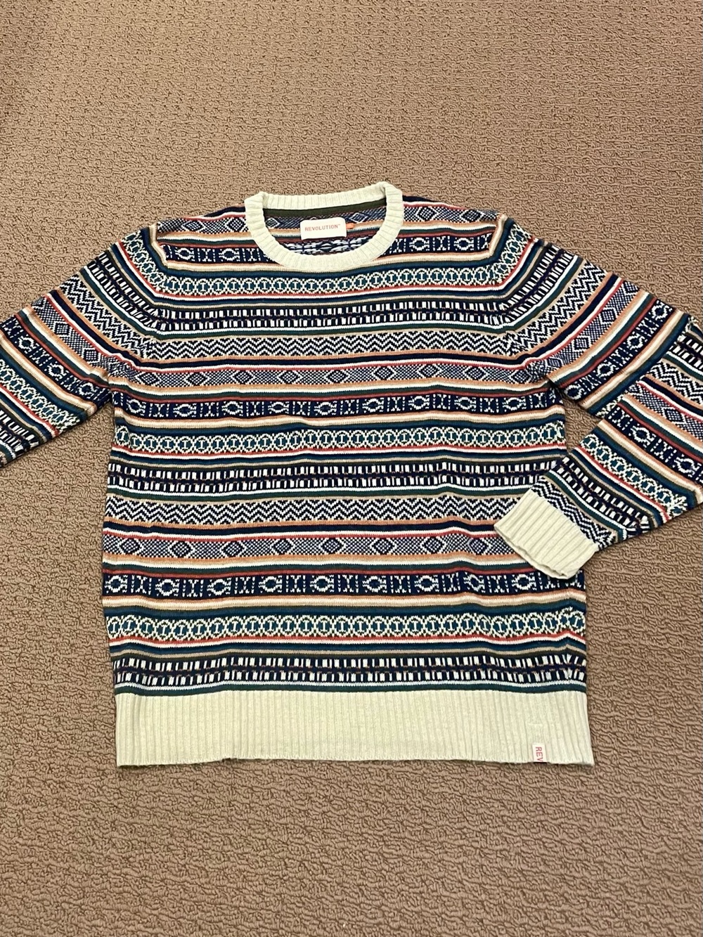 Revolution Men’s Patterned Crewneck Sweater
